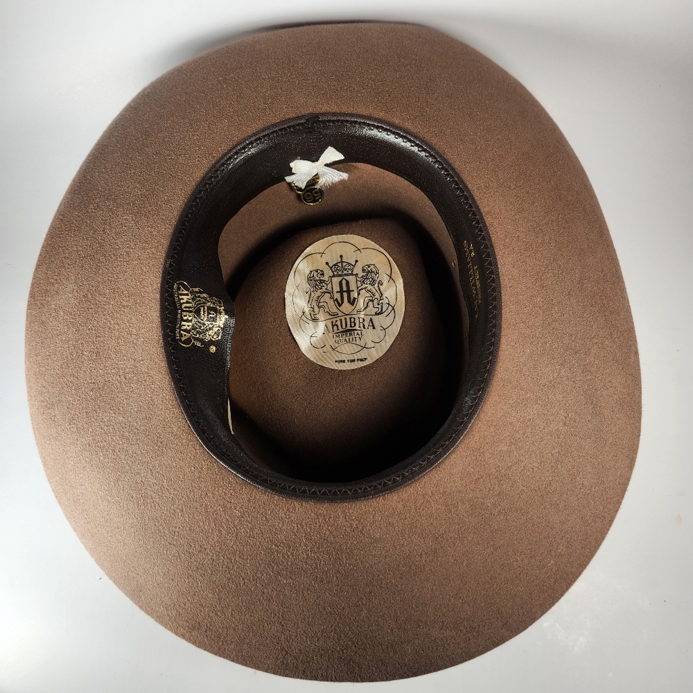 AKUBRA Drover Cowboy Hat Size 56 Brown Pure Rabbit Fur Felt Australian Western - Picture 7 of 13